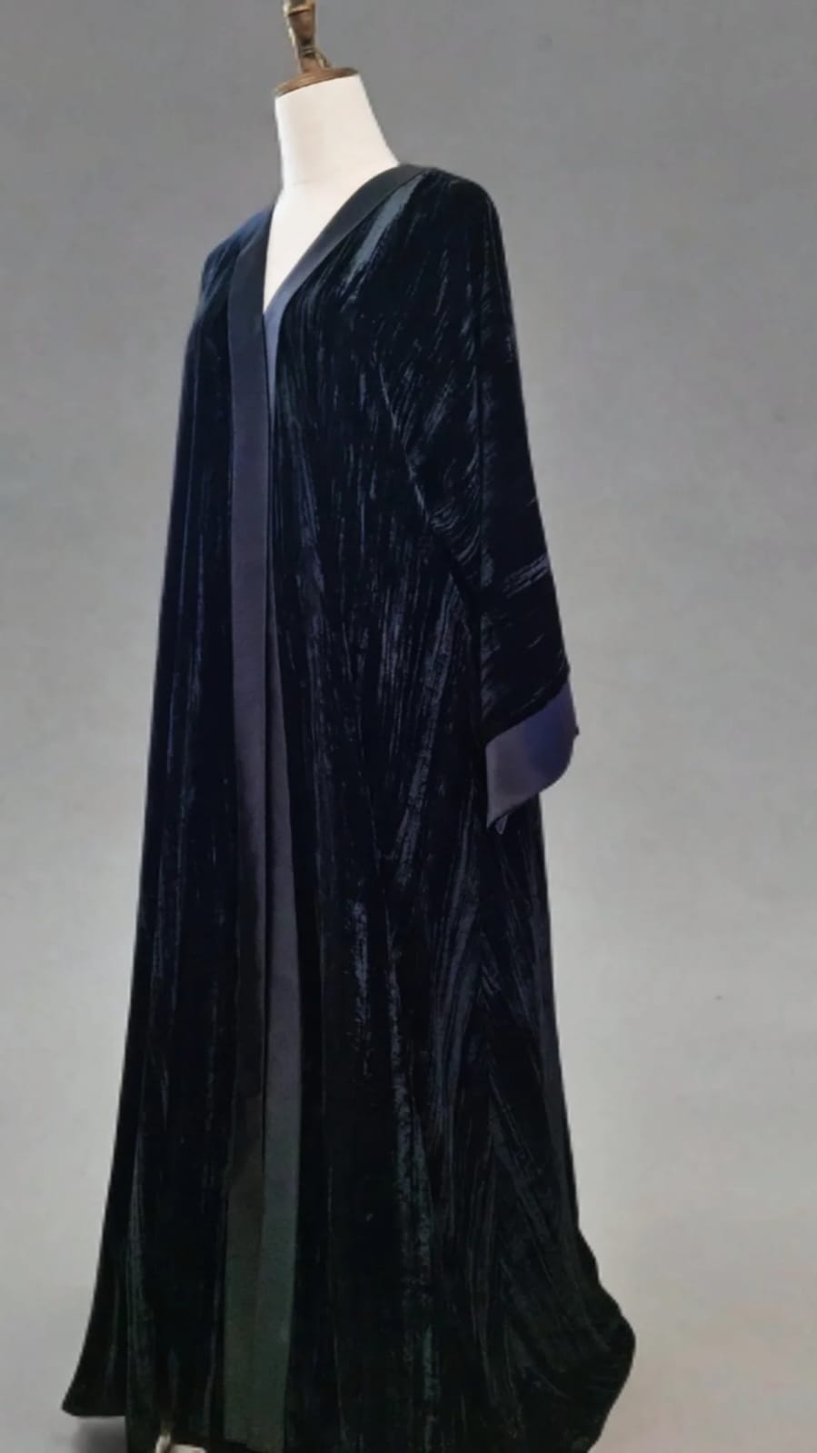 black velvet abaya with satin